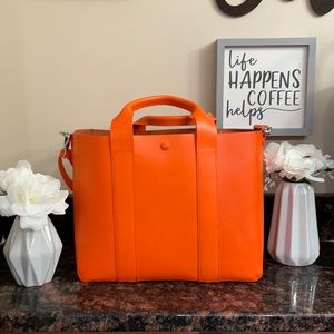 Beautiful Orange Gap Leather Tote Bag
